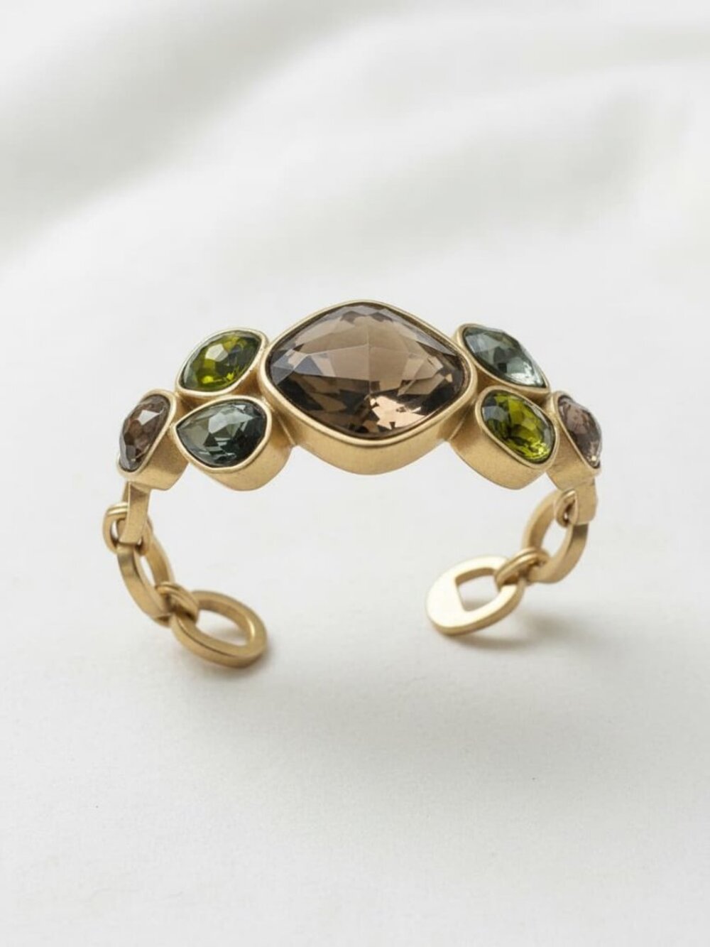 Gold-Color Czech Crystal Bangle